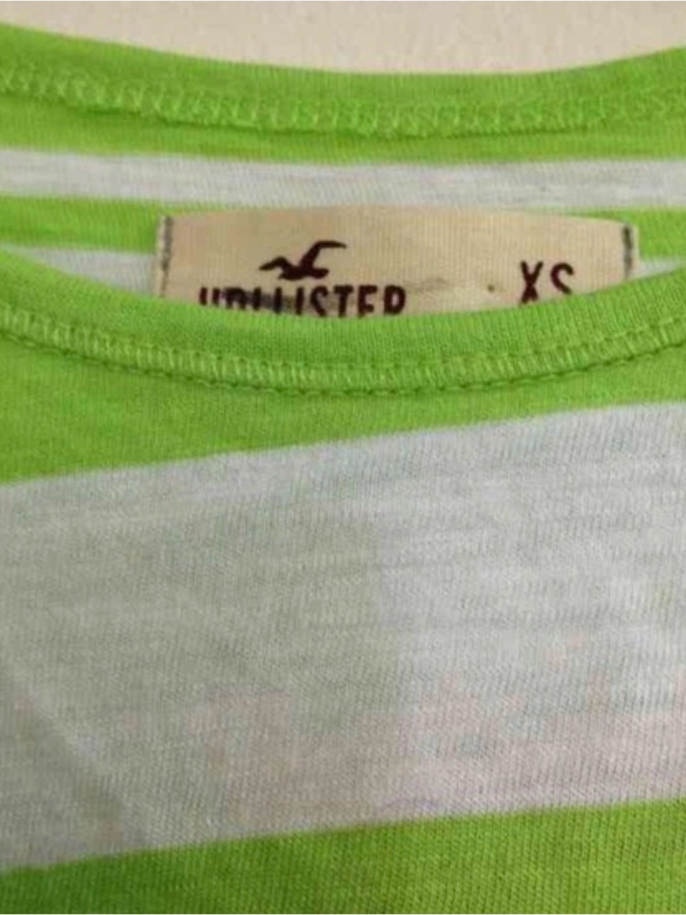 NWOT Hollister High Low tank Top S Green White W Logo Summer Beach - Picture 3 of 4